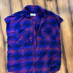 TNA oversized plaid t shirt